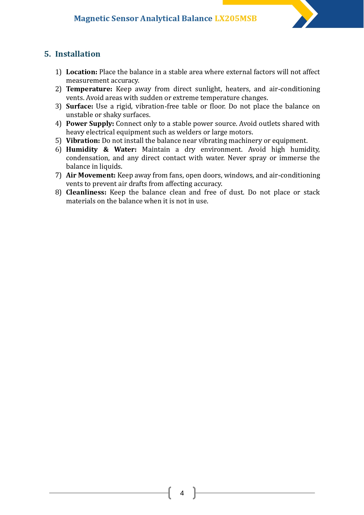 Magnetic Sensor Analytical Balance LX205MSB Manual | Labdex